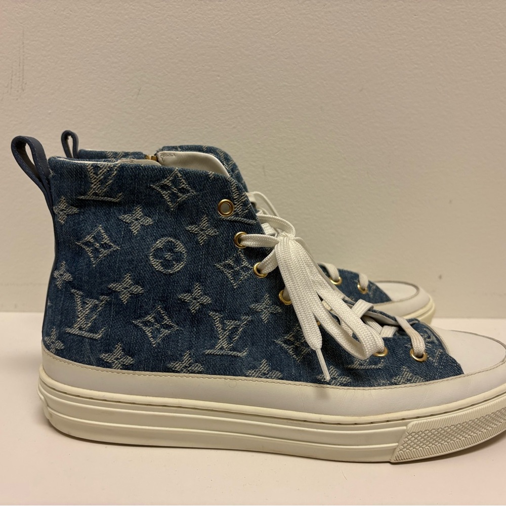 Louis Vuitton Blue Denim Monogram Sneakers